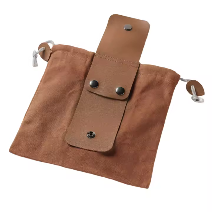 Bolsa de forajismo marrón para exteriores, bolsa de cintura para recoger frutas, bolsa de almacenamiento para jungla artesanal de lona, senderismo - 1