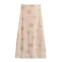 OUWU Conjunto de falda superior de tubo de punto de retazos para mujer, sin mangas, sin espalda, faldas plisadas en forma de U, tres, nuevo conjunto de vacaciones en la calle - details 5