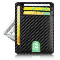 Cartera de cuero delgada con bloqueo RFID, tarjetero para tarjetas de identificación de crédito, monedero, funda para dinero para hombres y mujeres, bolso de moda 2020, 11,5x8x0,5 cm - details 10
