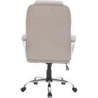 Silla sillón de Oficina Estudio Alta Gama tapizado en Piel sintética, Color Beige taupé. - details 5