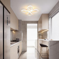 Lámpara de Techo LED Floral de Aluminio Goeco 30W, 3375LM, Iluminación Interior Moderna, Blanco, 30x30x7cm - details 3