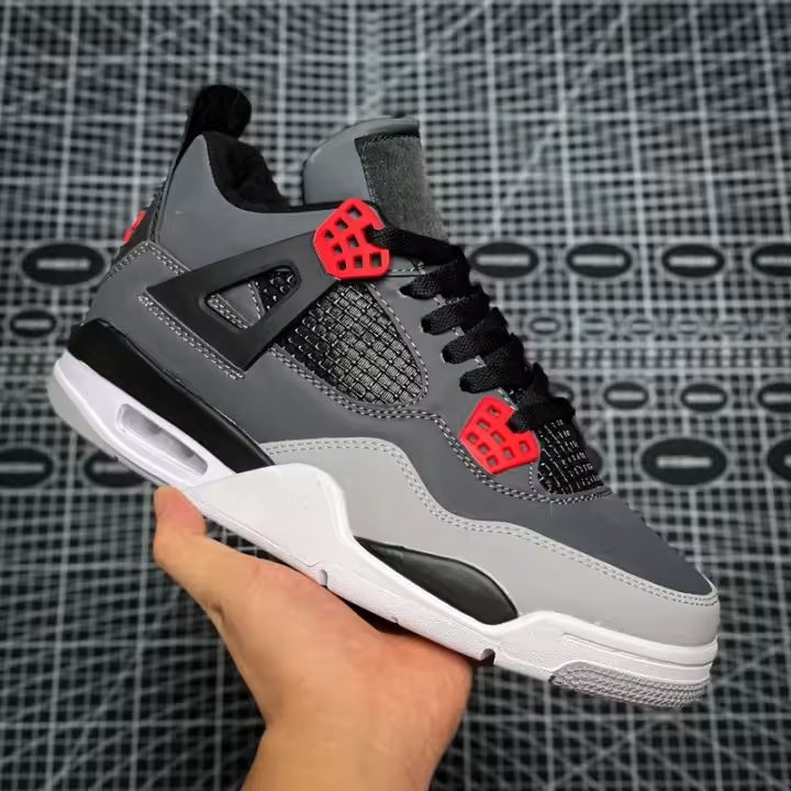 AJ4 caliente lava blanco cemento amarillo eléctrico madre zapatos de baloncesto zapatos de las mujeres garantía de calidad un año - 1