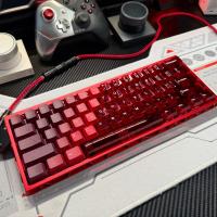 Llama roja dragón tecla PBT sublimación de cinco lados + PC transparente doble hechizo rojo transparente adecuado para teclado mecánico eje magnético (teclado no incluido) - details 0