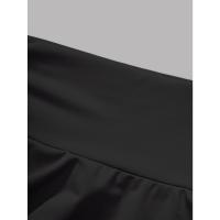 Falda de Verano Versátil de Cintura Alta Falda Corta Elástica de Color Sólido para Mujer - details 3