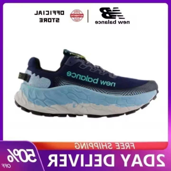 LETEN 【100% auténtico】 Fresh Foam X More Trail v3 Zapatillas para correr para hombre - Pegatinas de pared azul marino - 1