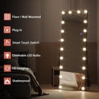153x50cm Espejo de pie Grande, Espejo de Cuerpo Entero Pared Rectangular, Espejo Cuerpo Entero Pared LED, Espejo Pared vestidor, Dormitorio, Negro - details 20
