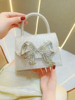 Nueva Moda Celebridad Banquete Bolsa de Agua Diamante Completo Diamante Cena Bolso de Seda Satén Hombro Crossbody - details 1