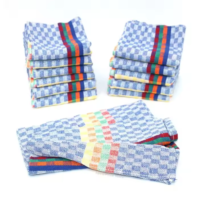 Juego de Paños de Cocina de Algodón 80% Paquete de Ahorro de 6/12 Unidades en Colores Azul Verde Rojo Utensilios de Cocina - 1