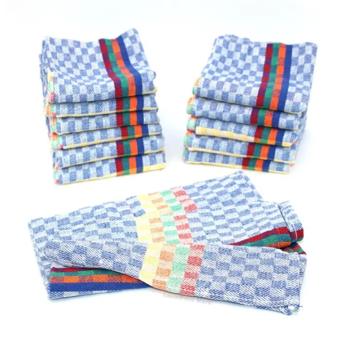 Juego de Paños de Cocina de Algodón 80% Paquete de Ahorro de 6/12 Unidades en Colores Azul Verde Rojo Utensilios de Cocina - 1