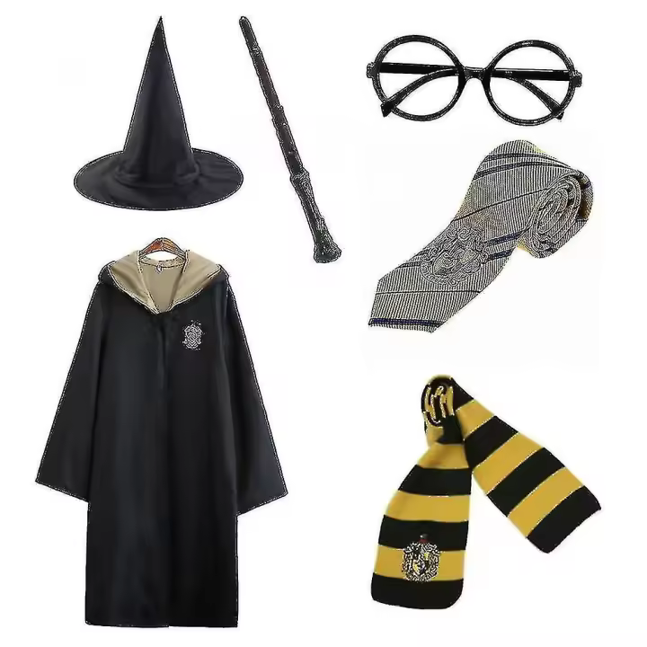 Harry Potter Juego de 6 piezas Disfraz de mago mágico Disfraz de capa C BSSM - 1