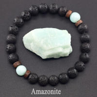 Pulsera de piedra de Lava para hombre, cuentas de piedra lunar de labradorita Natural, pulsera de Buda tibetano, pulsera difusora de aceite de Chakra, joyería para hombre - details 20