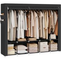 Perchero Plegable de Tela Almacenamiento Lateral de 45x211x167cm Negro RYG095B01 - details 0