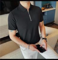 Polo de manga corta bordado de malla transpirable de verano para hombre, camiseta informal de negocios con solapa y media cremallera, - details 18