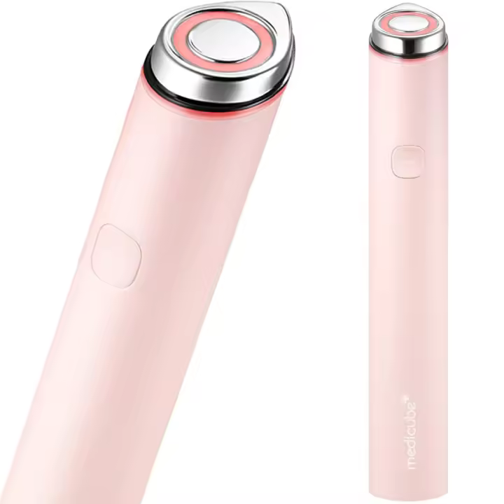 medicube Mini Pro Rosa |   Herramienta facial asequible para principiantes en casa: piel de vidrio potenciadora de brillo portátil, estimulación de la absorción y cuidado - 1
