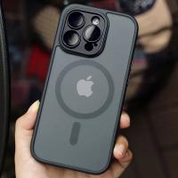 Funda magnética de lujo con armadura translúcida mate a prueba de golpes para iPhone 14, 13, 12, 11, 15 Pro Max Plus, funda de carga inalámbrica Magsafe - details 0