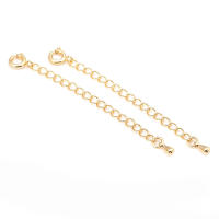 Cadenas de latón de Color dorado de 18K con extremo de gota, cadenas extensibles con cierres redondos de resorte, suministros de joyería Diy de alta calidad para mujer - details 36