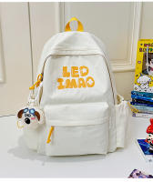 Mochila coreana simple de color sólido con alfabeto para estudiantes, mochila ligera de gran capacidad para viajes, mochila informal versátil - details 46