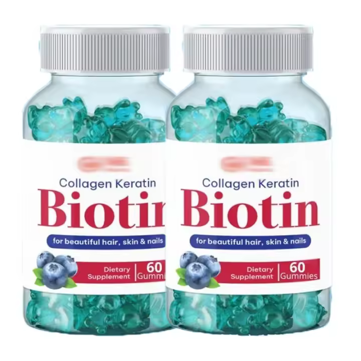 Gomitas para el cabello veganas con biotina de máxima fuerza para el crecimiento fuerte - 1