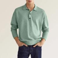 Chaqueta casual para hombre, polo con botones y manga larga con cuello en V para - details 2