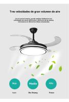 Restaurante invisible ventilador luz control remoto hogar sala de estar ventilador conversión de frecuencia de luz dormitorio ventilador de techo luz - details 1
