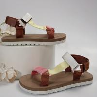 Women's Fashion Colorblock Flat Sandals Open Toe Hook & Loop Strap Non Slip Shoes Casual Outdoor Sports Sandals - details 4