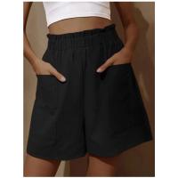 Novedad de Verano Pantalones Cortos Informales para Mujer Talla Grande, Cintura Alta, Ancho de Pierna, Dos Bolsillos - details 2