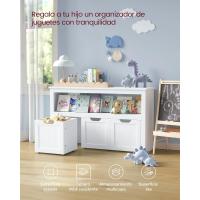 Estantería para Niños, Estantería Infantil para Juguetes, 3 Contenedores con Ruedas, Estantería de Almacenamiento, para Salón, Dormitorio, 30 x 102 x 60 cm, Blanco LHS380W01 - details 4