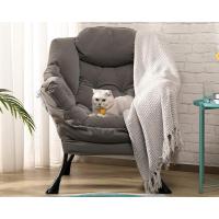 Sillón Relax Sillon Lectura Dormitorio Tejido Impermeable Cómodas Butacas de Salón Silla en Metal, Gris - details 3