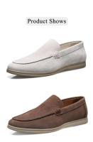 Zapatos de conducción informales transpirables de corte bajo de cuero, zapatos de vestir redondos - details 8