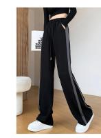 Pantalones de Pierna Ancha y Cintura Alta a Rayas de Verano Prenda Casual para Mujeres - details 9