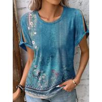 Camisetas estampadas informales de verano para mujer, camisetas de manga corta a la moda - details 3