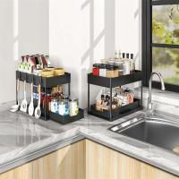 Organizador de Cocina de Acero de 2 Niveles Almacenamiento de Champú, Detergente, Especias - details 2