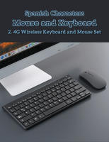 -Kit de teclado y ratón inalámbrico, 2,4G, en español, Combos Mini portátiles de escritorio para iPad, teléfono móvil, PC, tableta, portátil - details 0