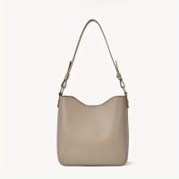 Bolso de hombro con diseño parcheado de color sólido para mujer de verano 2024, bolso de cubo de moda para uso diario, bolso de viaje de moda para primavera, bolso de mano retro y bolsos de mano Bolso mediano Bolso Hobo Bolsos de hombro de trabajo de dise - details 2