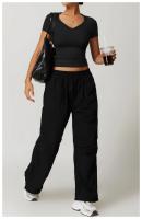 Tops de Yoga de lana a prueba de golpes para mujer, camiseta ajustada informal de manga corta para correr, Pilates, ropa de Fitness, Camiseta deportiva fina de secado rápido - details 19