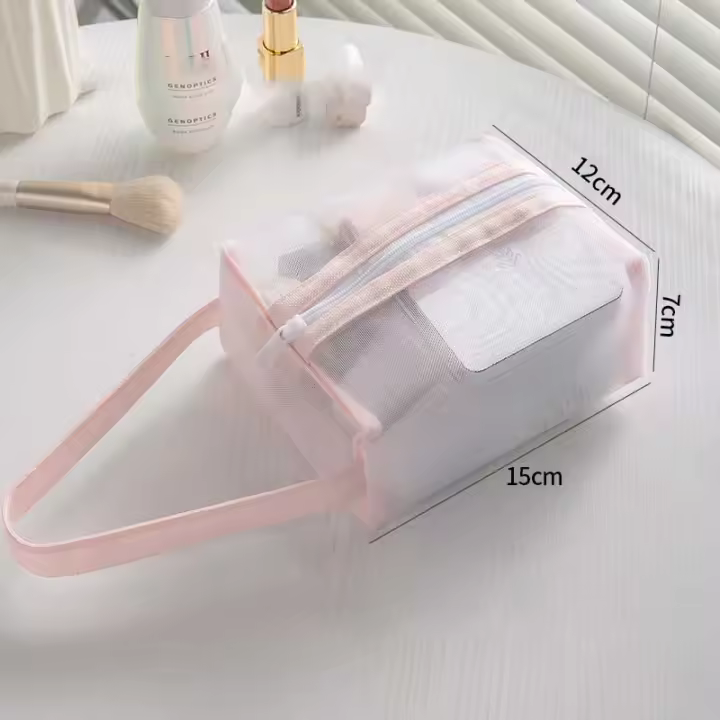 Bolsa de Malla Portátil Soporte para Brochas y Cosméticos Organizador de Accesorios de Viaje - 1