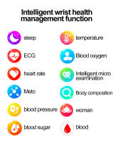 2024 Nuevo ECG+ PPG clase médica 1,96 inch, 360 * 360 AMOLED pantalla completa de HD toque Smart Watch azúcar en sangre, lípidos sanguíneos, temperatura corporal,llamada Bluetooth,IP68 impermeable Reloj Inteligente saludable Para Android IOS - details 31