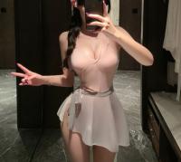 Ropa interior Sexy para mujer, uniforme rosa con cordones, camisón de una pieza con cuello colgante, vacaciones románticas, entrepierna - details 1