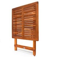 Mesa plegable de madera de acacia mesa Auxiliar mesita de centro 70x70cm mueble de exterior