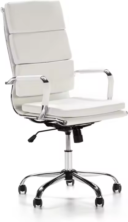 Morgan reclinable Negro, Piel sintética, Silla ejecutiva con reposacabezas y conjín engrosados, Altura Ajustable, Diseño ergonómico - 1