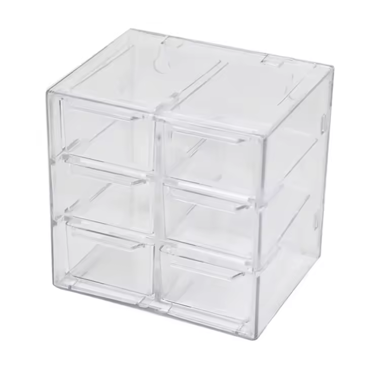Caja de almacenamiento de escritorio con 6/9/12 rejillas, estuches para lentillas de belleza apilables de gran capacidad, orificio colgante para ahorrar espacio - 1