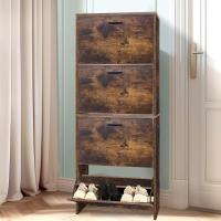 Mueble zapatero de 12 pares - Estantería de gran capacidad para vestíbulo o pasillo - (ancho) 60 x (profundidad) 24 x (alto) 80 cm - Madera clara blanca - details 160