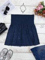 Top de Tubo de Encaje XXXL Vestido de Playa de Verano para Mujeres Estilo Desechado Casual con Hombros Descubiertos - details 16