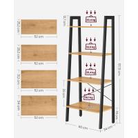 Estantería de 5 Niveles, Librería Industrial, Fácil de Montar, para Salón, Dormitorio, Cocina, Marrón Rústico y Negro LLS45X - details 38