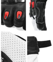 Guantes de motocicleta para hombre y mujer, protección de cuero para pantalla táctil, fibra de carbono, accesorios profesionales para Motocross - details 10