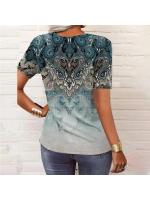 Camiseta de manga corta para mujer, camiseta estampada de manga corta para mujer, moda nacional para mujer - details 4