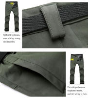 Pantalones de trabajo impermeables para hombre, pantalones cálidos de lana para senderismo, escalada, Camping, deportes al aire libre, montañismo, esquí, gris, 1508A, Invierno - details 22