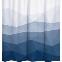 Cortina Ducha Antimoho Azul Marino Degradado Poliester Tela Impermeable Lavable Pequeña Cortinas Baño Originales 180x180 cm - details 0