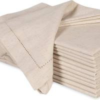 12 piezas de servilletas de lino, servilletas de lino con dobladillo, servilletas de lino para cena, servilletas de tela lavables de lino - details 3