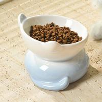 Suministros para mascotas, cuenco de cerámica para gatos, cuenco de alimentación creativo y bonito para comida de perros, cuenco de base alta antideslizante multiusos para mascotas, contenedor de agua - details 1